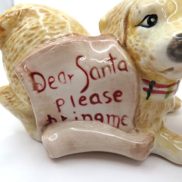 Fitz & Floyd Dear Santa Puppy Figurines Set of 2 Ceramic Christmas Holiday Decor - Picture 13 of 15